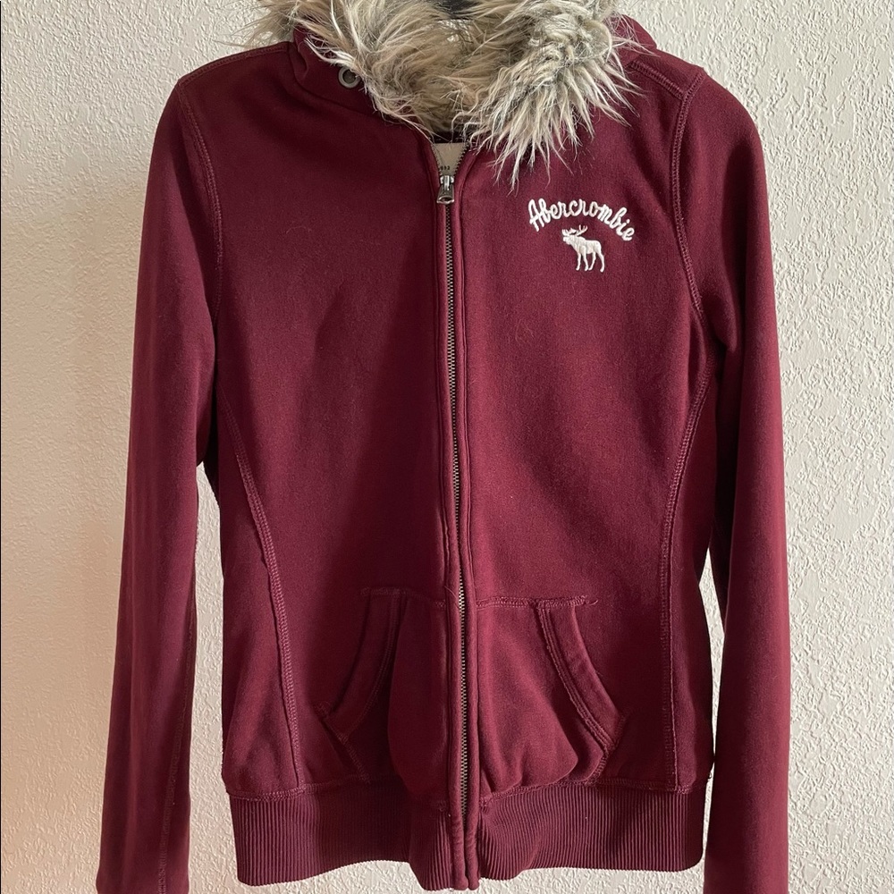 Abercrombie and Fitch Faux Fur-Lined Full Zip Hoodie